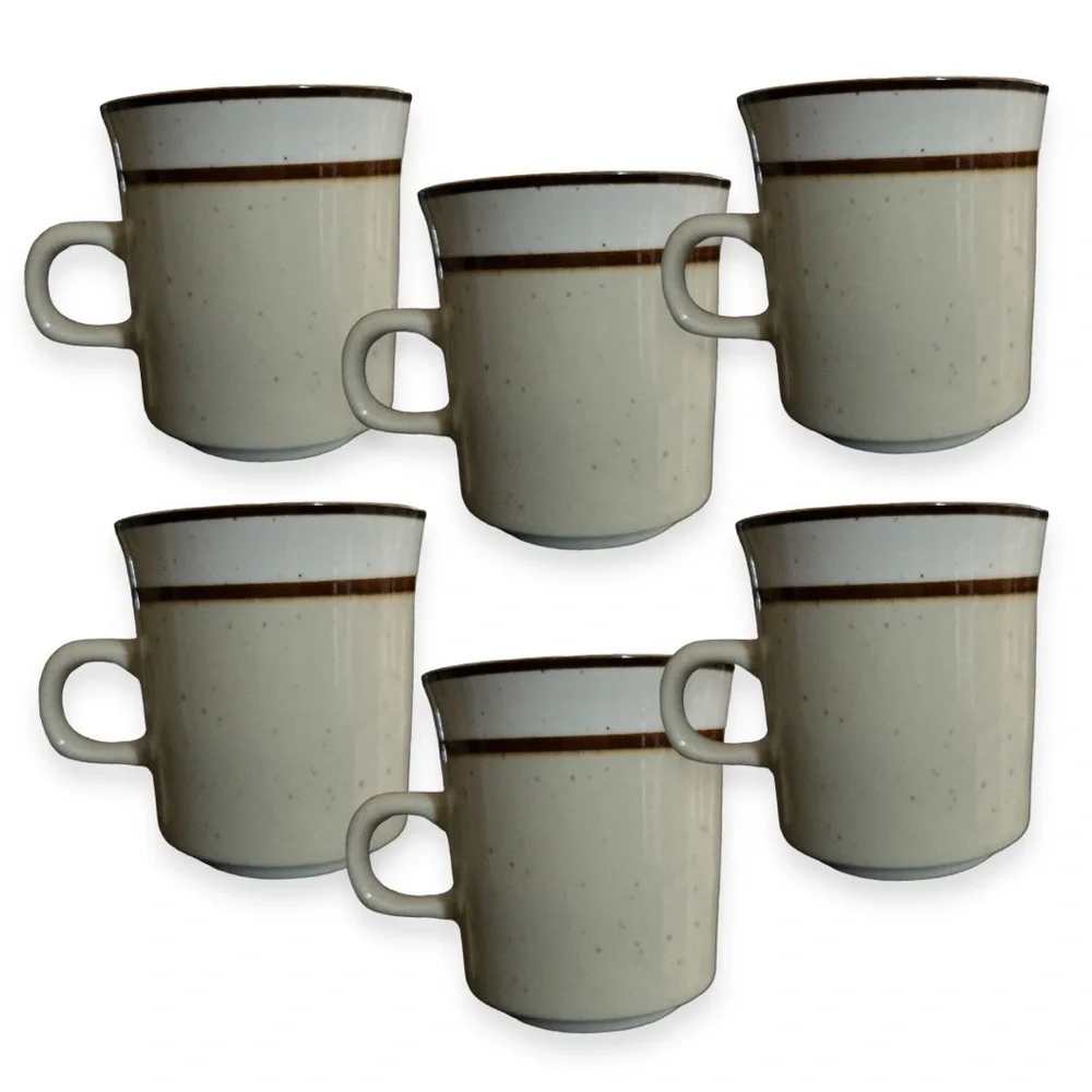 Sango‎ Rainbow Stoneware Mug Set Capri 651 Restaurant Lot of Six